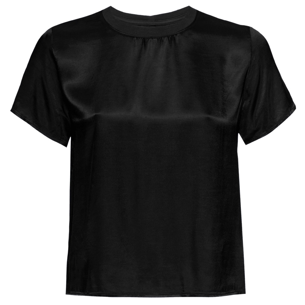 Chic Black Satin Blouse